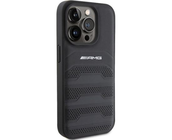 AMG Leather Debossed Lines Back Case Aizsargapvalks Priekš Apple iPhone 15 Pro