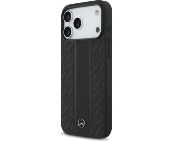 Mercedes Leather Laurel Leaves Stripes MagSafe Aizmugurējais Apvalks priekš Apple iPhone 17 Pro Max