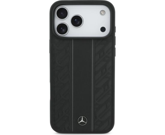Mercedes Leather Laurel Leaves Stripes MagSafe Aizmugurējais Apvalks priekš Apple iPhone 17 Pro Max