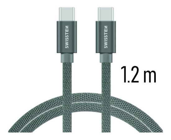 Swissten Textile Fast Charge 3A USB-C / USB-C Datu un Uzlādes Kabelis 1.2m