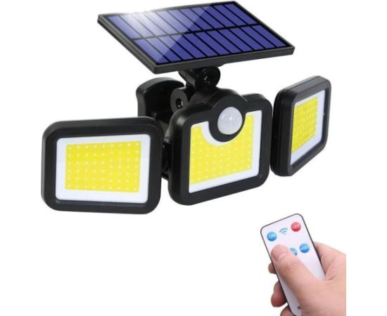 Elight   Solar Sensor Wall Light 3in1 LS6 with Motion Sensor, Remote Control&Wired Solar Panel Black