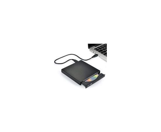 HQ   RW2 Slim External USB 2.0 CD / DVD Rom Drive Reader with USB Cable Power Black