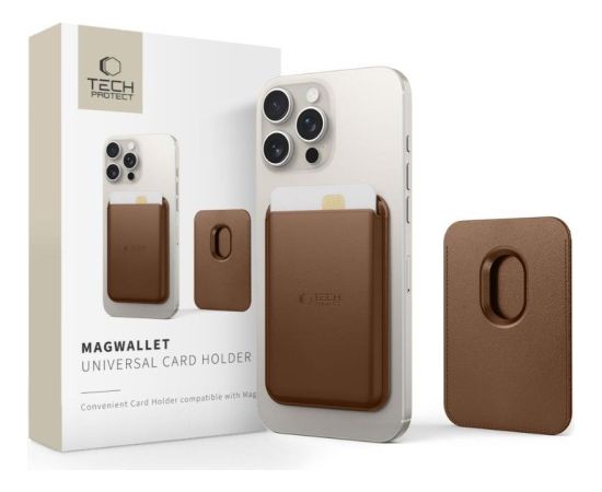 Tech-Protect Universal  MAGWALLET MAGSAFE UNIVERSAL MAGNETIC CARD HOLDER Brown