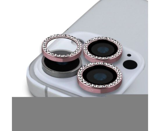 Guess Apple  iPhone 16 Pro/16 Pro Max Fixed Glliter Protective Lens Pink