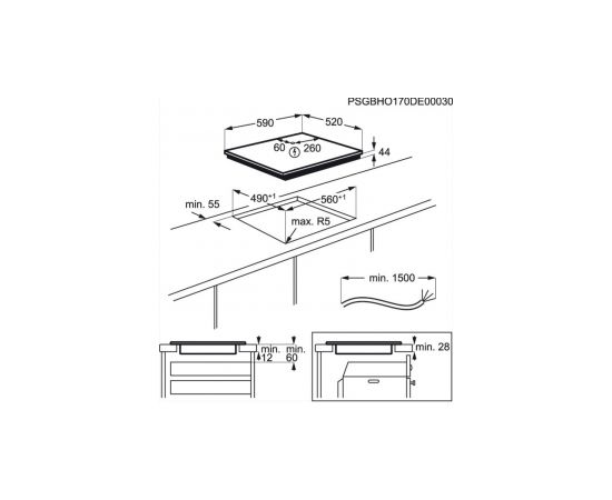 AEG IKB64413FB 5000.sērijas Basic Hob2Hood Iebūvējama Indukcijas plīts virsma 60cm
