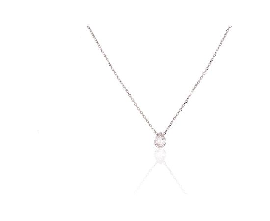Sudraba kaklarota #2500116(PRh-Gr)_CZ, Sudrabs 925°, rodijs (pārklājums), Cirkoni, garums: 42 cm, 2.1 gr. Bez akmeņiem