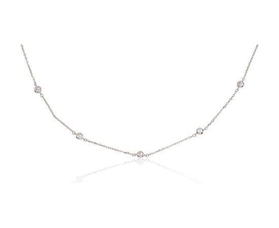 Sudraba kaklarota #2500114(PRh-Gr)_CZ, Sudrabs 925°, rodijs (pārklājums), Cirkoni, garums: 42 cm, 2.5 gr. Bez akmeņiem