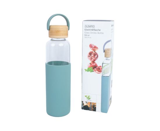 Dzeramā pudele GLASS H22,5cm 550ml, stikls, bambusa vāciņš