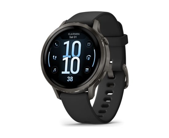Garmin   Venu 4 - 41mm, Slate with Black Silicone Band sports watch