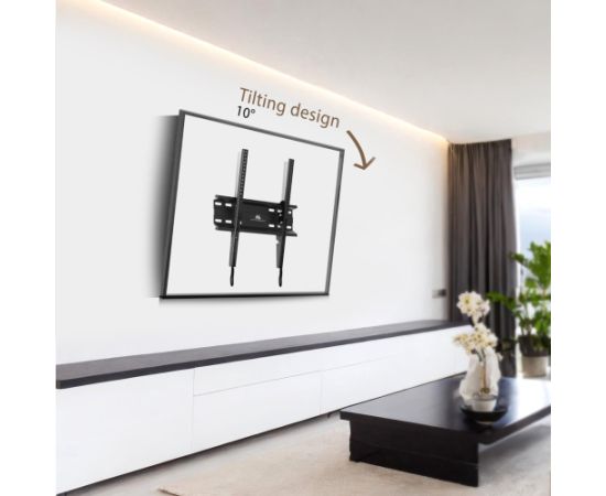 Maclean MC-748A TV or Monitor Mount, TV Wall Holder, Handle, max VESA 400x400, 32-70", 45kg, Black TV un monitoru stiprinājumi, kronšteini