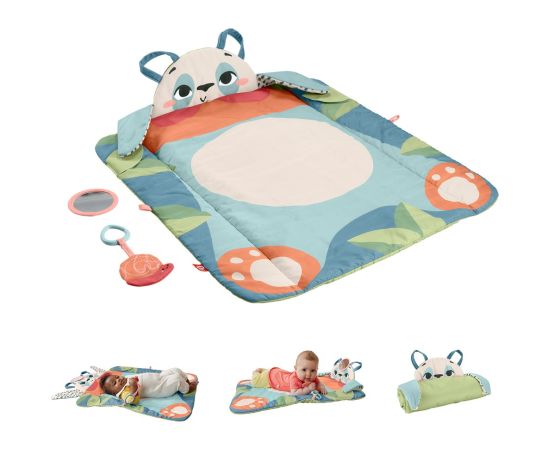 Mattel Fisher-Price Planet Friends Roly-Poly Panda Baby Activity Play Mat with 2 Toys