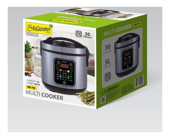 Maestro MR-794 multi cooker 5 L 900 W Black, Satin steel