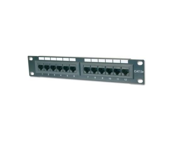 DIGITUS CAT 5e, Class D Patch Panel, 12 port unshielded