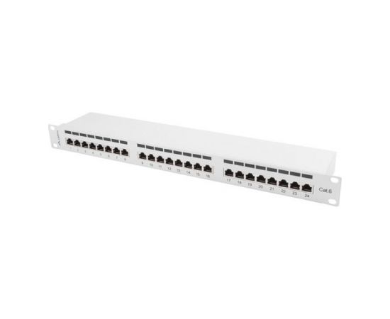 Lanberg Patch Panel 24 port 1U, cat. 6, shielded, grey