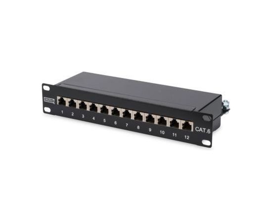 DIGITUS CAT 6, Class E Patch Panel, 12 port shielded