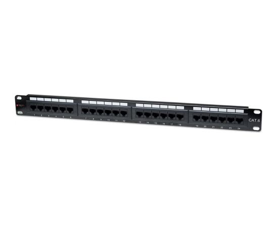 TechlyPro Patch panel 19'' 1U UTP 24 ports RJ45 Cat6 T568A/B black