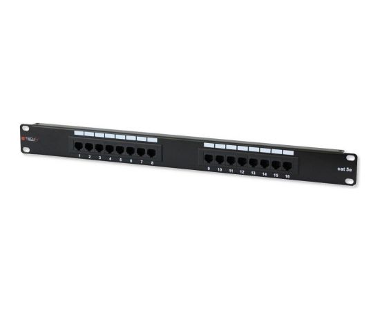 TechlyPro Patch panel 19'' 1U UTP 16 ports RJ45 Cat5e T568A/B black