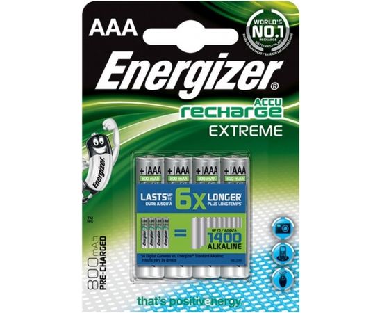 Rechargeable battery, ENERGIZER Extreme, AAA, HR, 1, 2V, 800mAh, 4 pcs