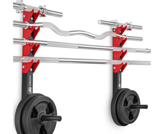 Pie sienas stiprināms svaru un stieņu uzglabāšanas statīvs MH-S208 - Marbo Sport Svaru stieņa statīvi