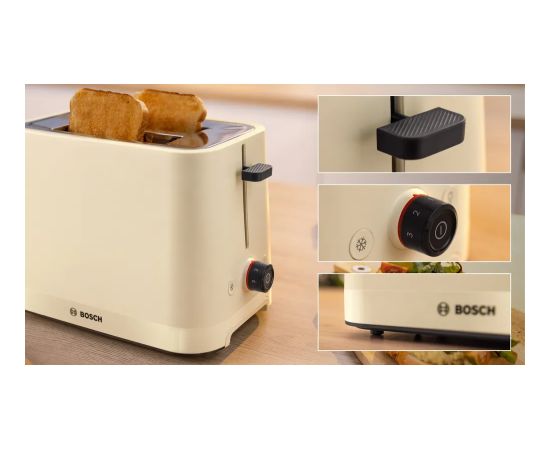 Bosch Compact Toaster TAT3M127 MyMoment Number of slots 2 Housing material Plastic Beige