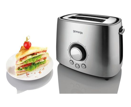 Gorenje Toaster T1000E Power 1000 W Number of slots 2 Housing material  Metal Stainless Steel