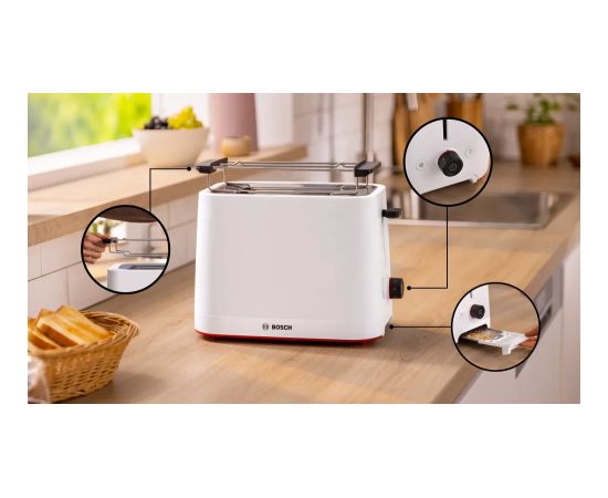Bosch Compact Toaster TAT3M121 MyMoment Number of slots 2 Housing material Plastic White