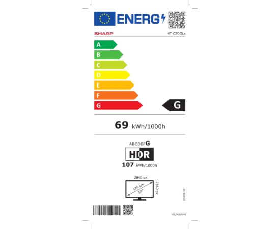 Sharp 50GL4060E 50 Smart TV Google TV 4k Ultra HD Televizori