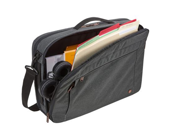 Case Logic Era Hybrid Briefcase Fits up to size 15.6 " Messenger - Briefcase/Backpack Obsidian Shoulder strap