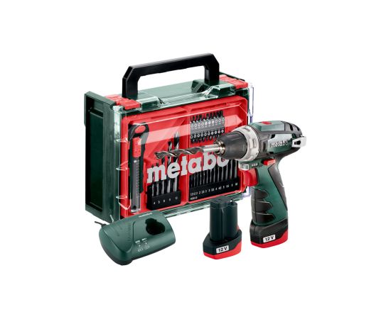 Akumulatora urbjmašīna-skrūvgriezis Metabo PowerMaxx BS Basic; 12 V; 2x2 Ah  akumulators. + aksesuāri