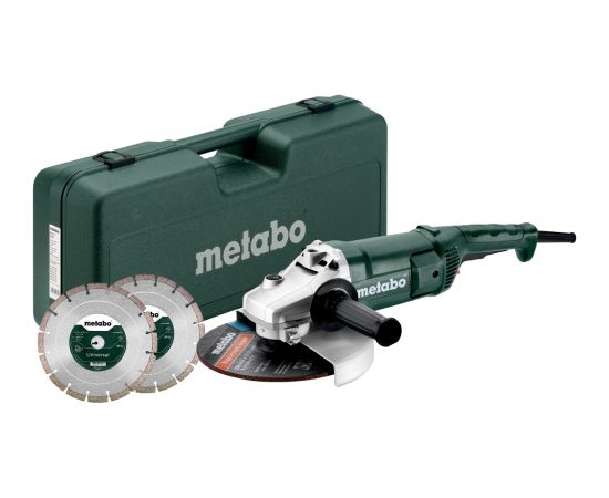 Leņķa slīpmašīna Metabo WE 2200-230; 2200 W; 230 mm; 13,5 Nm + piederumi