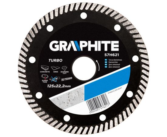 Dimanta griešanas disks Graphite 57H621; 125x22,2 mm