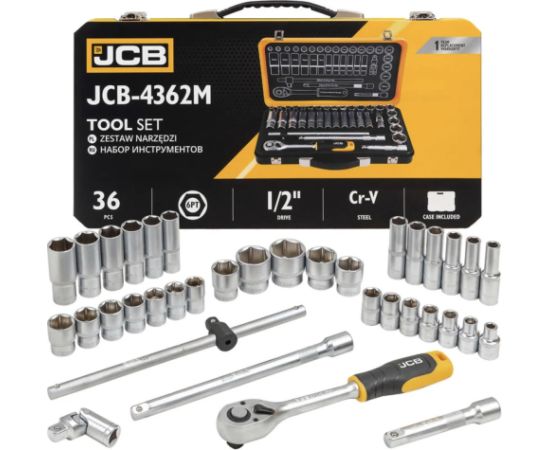Instrumentu komplekts JCB 4362M; 1/2''; 36 gab.
