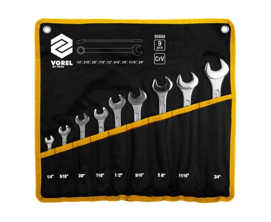 Kombinētu uzgriežņu atslēgu komplekts Vorel 50880; 9 gab. Mehāniskie instrumenti