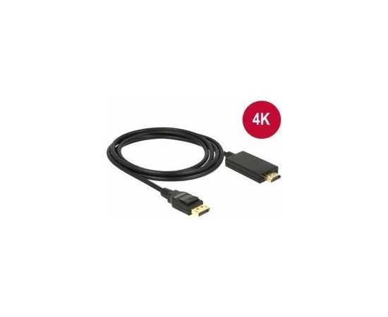 Delock Cable Displayport 1.2 (M) - High Speed HDMI-A (M) passivev 4K,  1m; black