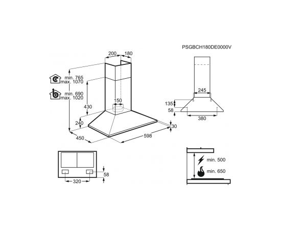 ELECTROLUX LFC316X tvaika nosūcējs, 60cm