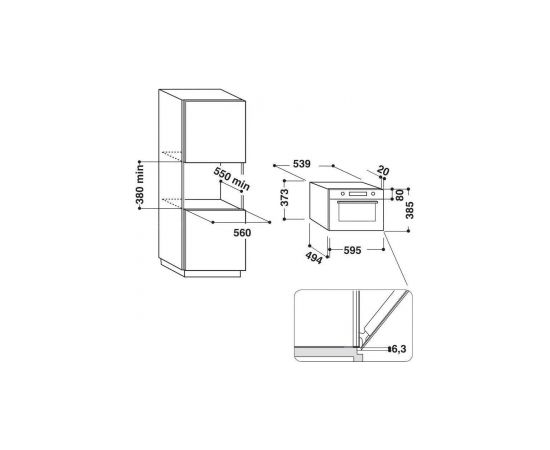 WHIRLPOOL AMW 730 WH Iebūvējama mikroviļņu krāsns