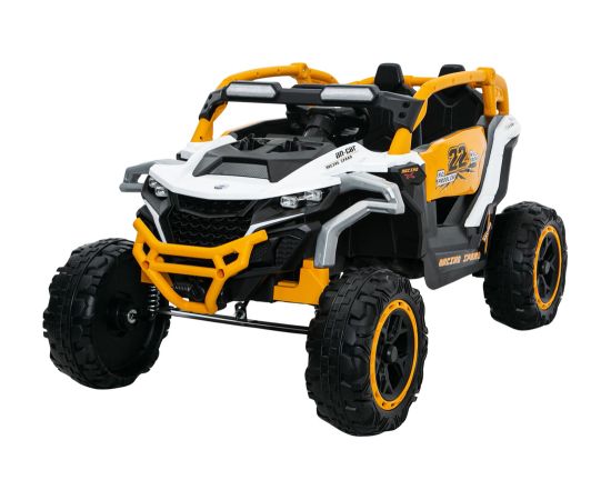 Lean Cars M3 Yellow and White Battery-Powered Vehicle 4x4