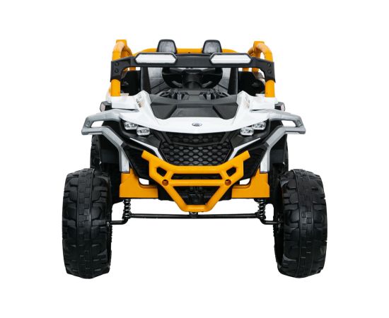 Lean Cars M3 Yellow and White Battery-Powered Vehicle 4x4