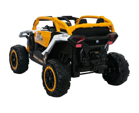 Lean Cars M3 Yellow and White Battery-Powered Vehicle 4x4