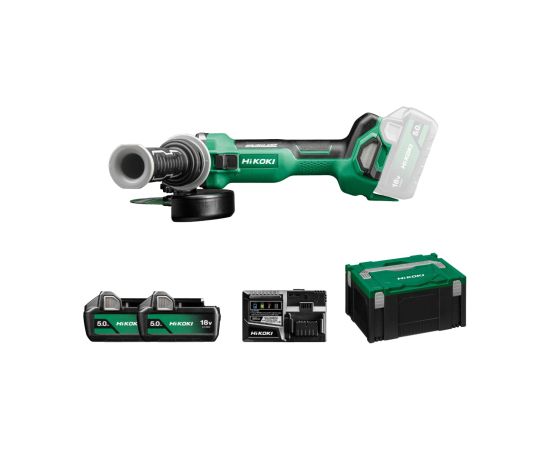 Leņķa slīpmašīna Hikoki G1813DAWQZ; 18 V; 2x5,0 Ah akum.