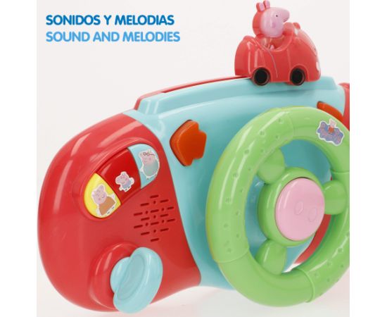 Playgo Muzikāla rotaļlieta stūre Peppa Pig ar skaņu no 6 men. CB39159 Muzikālās rotaļlietas