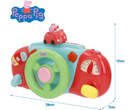 Playgo Muzikāla rotaļlieta stūre Peppa Pig ar skaņu no 6 men. CB39159 Muzikālās rotaļlietas