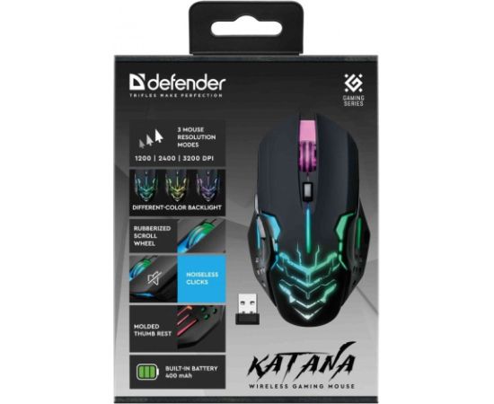 WIRELESS MOUSE DEFENDER KATANA GM-511 RF 3200DPI 7P