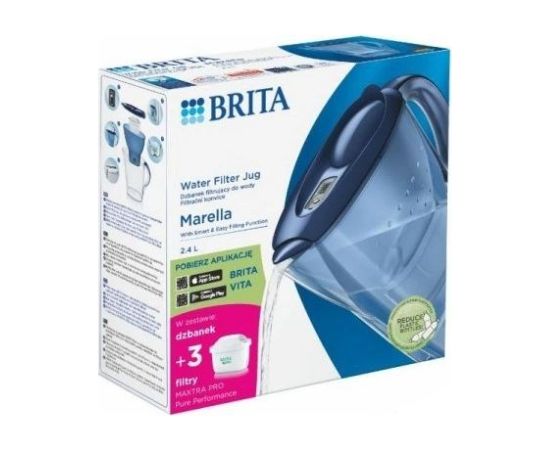 Brita Marella+3 Maxtra Pro PP filter jug (2.4 l; blue)
