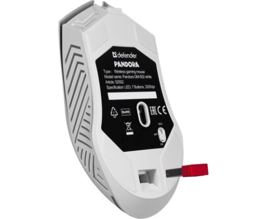 WIRELESS MOUSE DEFENDER PANDORA RF WHITE 3200dpi 7P