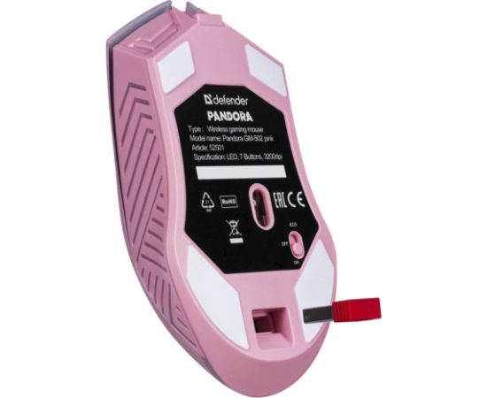 WIRELESS MOUSE DEFENDER PANDORA RF PINK 3200dpi 7P