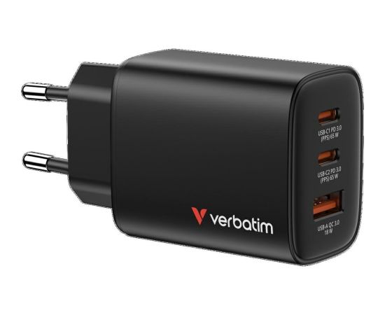 Verbatim Essentials Сетевой зарядное устройство 65W / черный Verbatim Essentials Сетевой зарядное устройство 65W / черный
