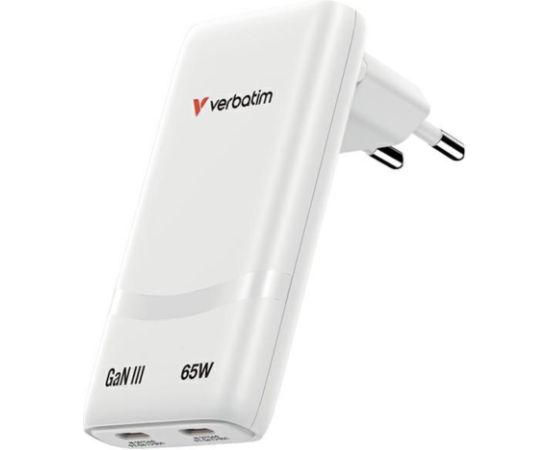 Verbatim Fold n Go Сетевой зарядное устройство USB-C / 65W / белый Verbatim Fold n Go Сетевой зарядное устройство USB-C / 65W / белый