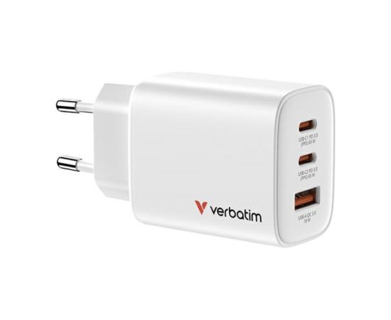 Verbatim Essentials Сетевое зарядное устройство 65W / белый Verbatim Essentials Сетевое зарядное устройство 65W / белый