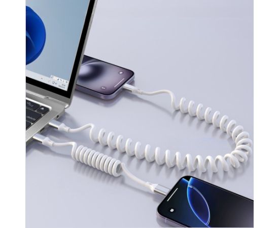 4smarts USB-C Спиральный кабель для передачи данных и зарядки 1.35m / 240W / белый Дата USB-кабели